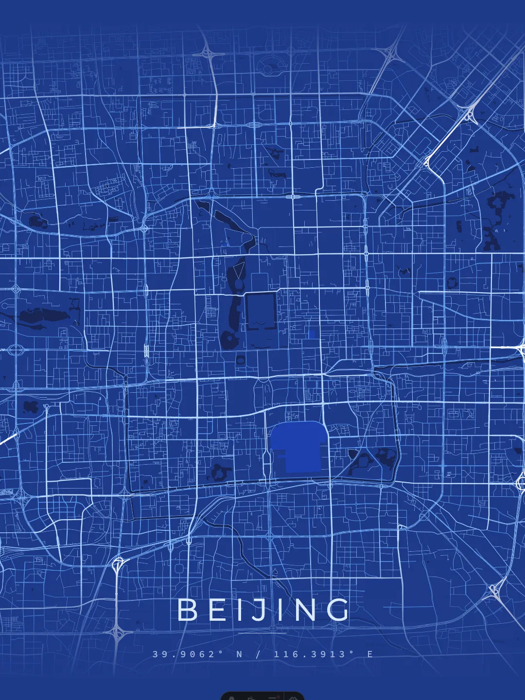 Beijing Architectural Blueprint poster preview
