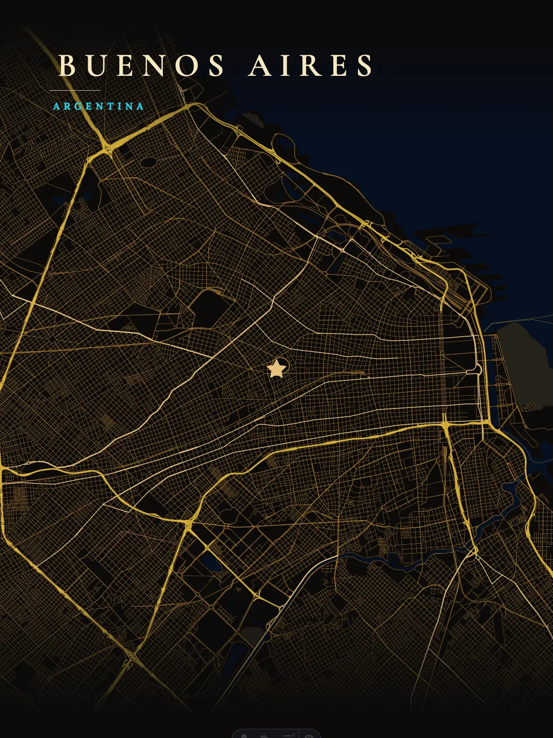 Buenos Aires Luxurious Dark Gold poster preview