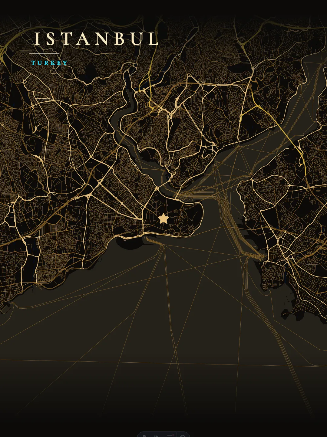 Istanbul Luxurious Dark Gold poster preview