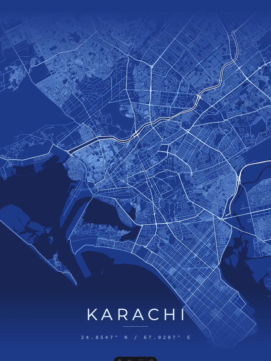 Karachi Architectural Blueprint poster preview