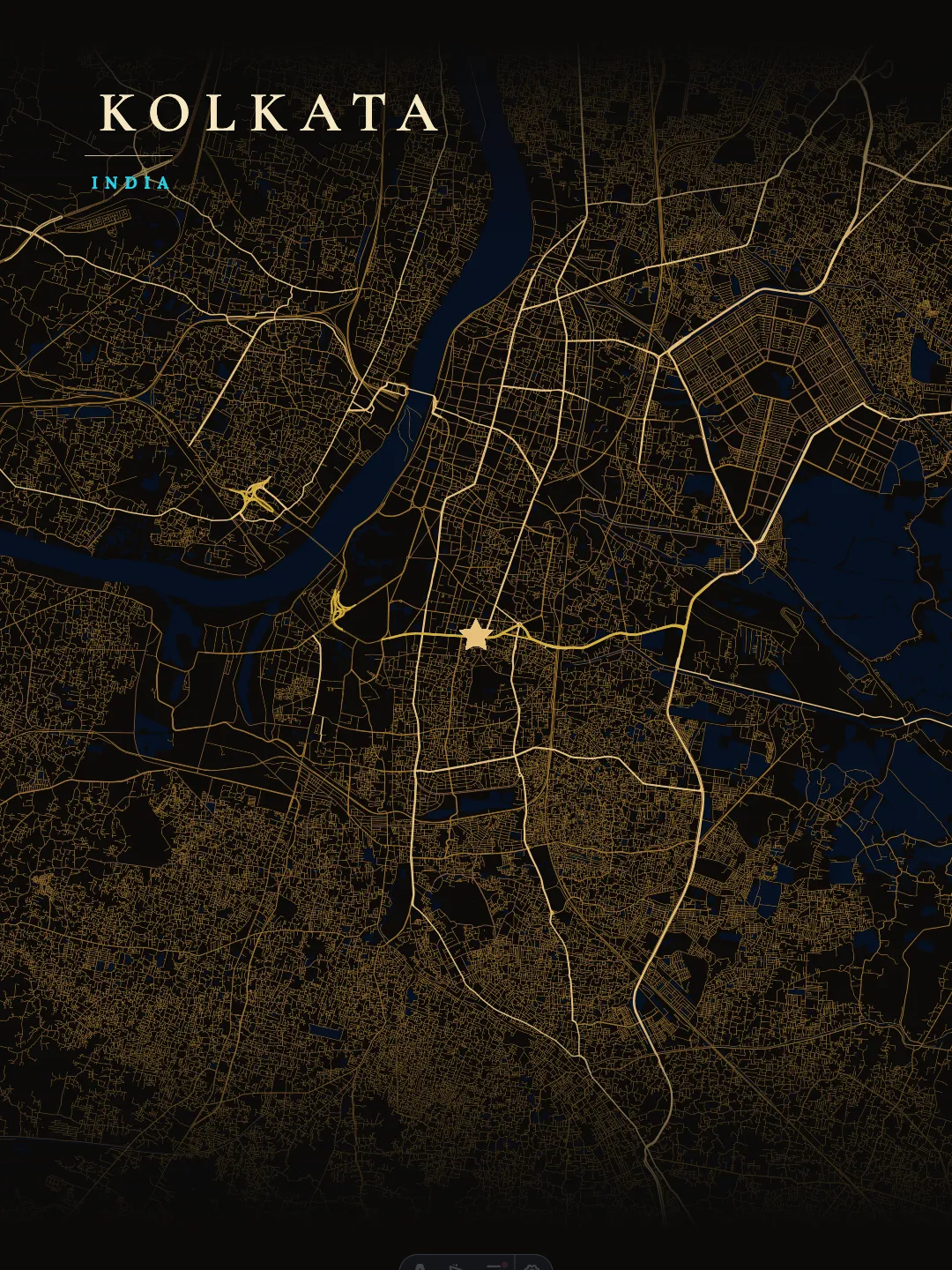 Kolkata Luxurious Dark Gold poster preview