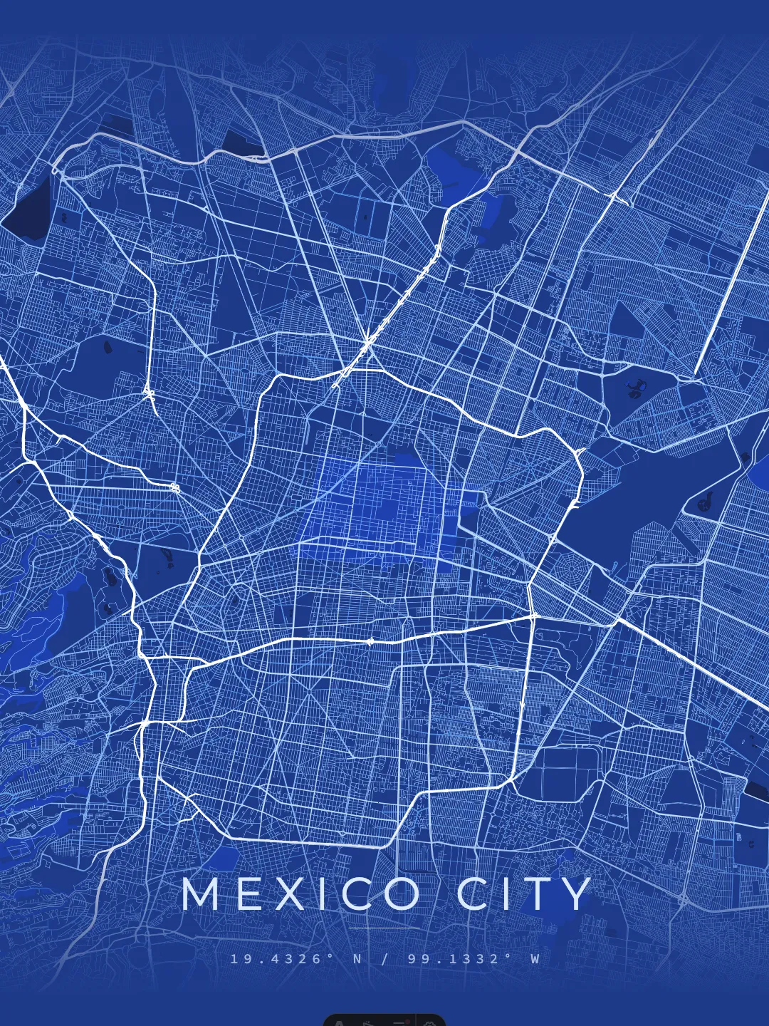 Mexico City Architectural Blueprint poster preview