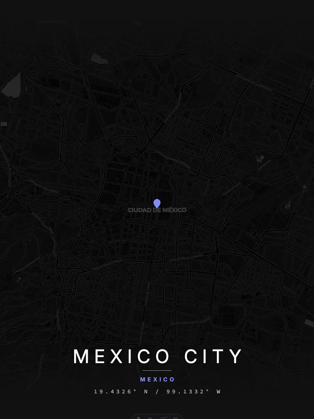 Mexico City Minimal Night poster preview