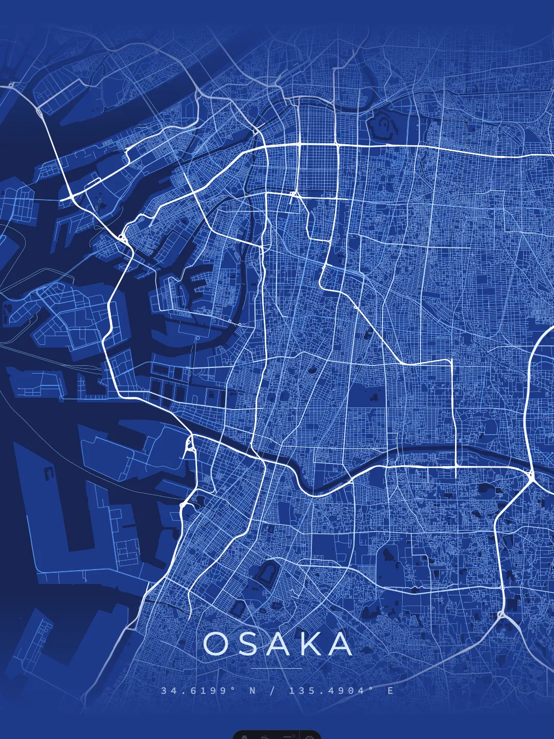 Osaka Architectural Blueprint poster preview