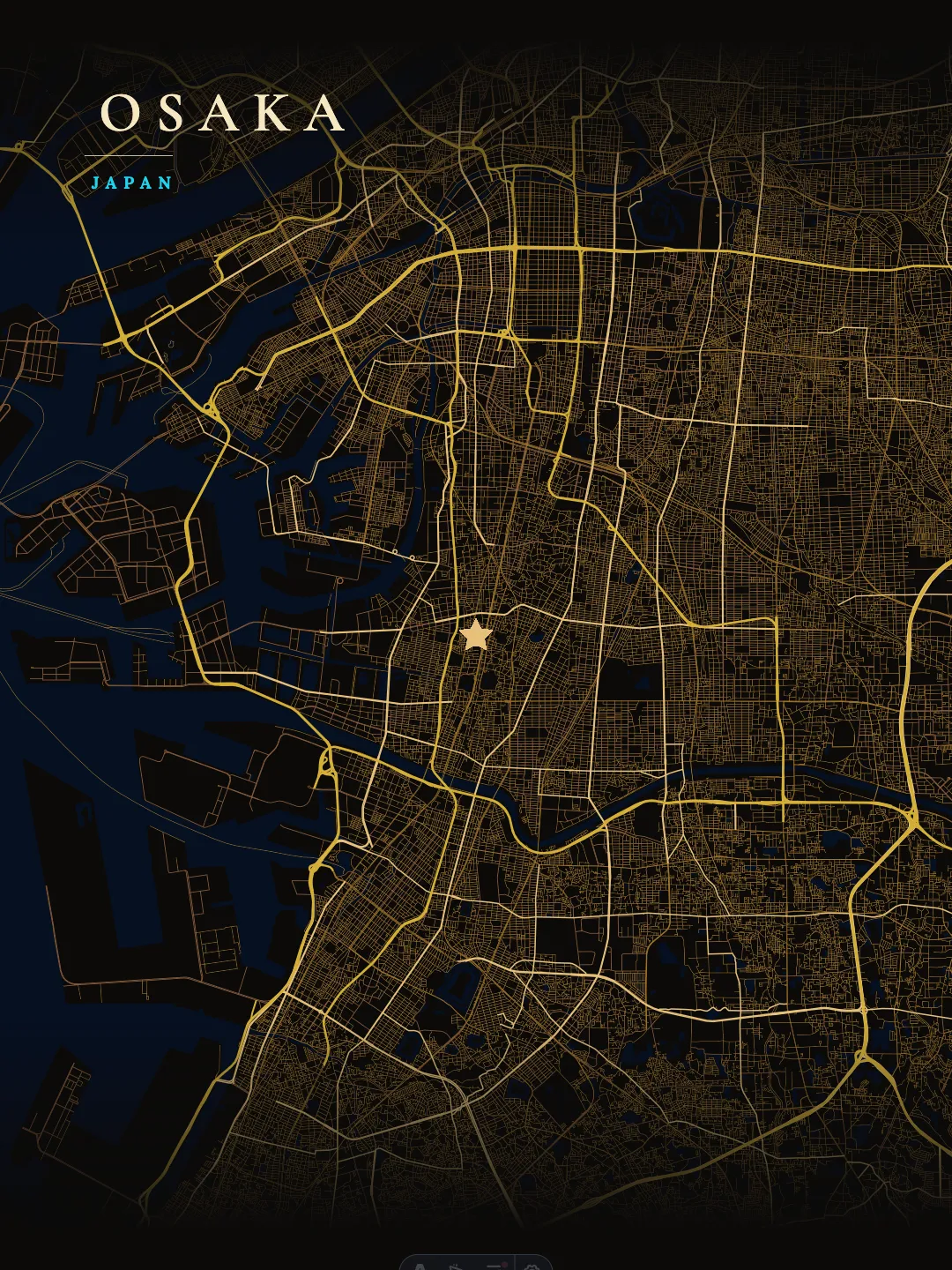 Osaka Luxurious Dark Gold poster preview