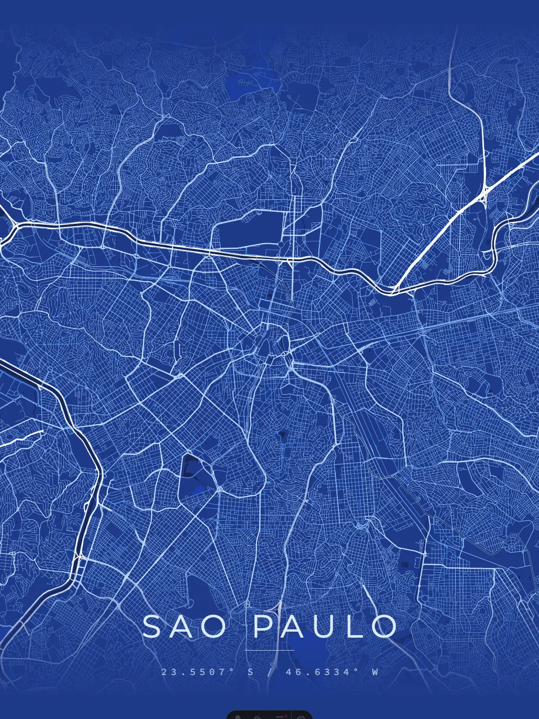 Sao Paulo Architectural Blueprint poster preview