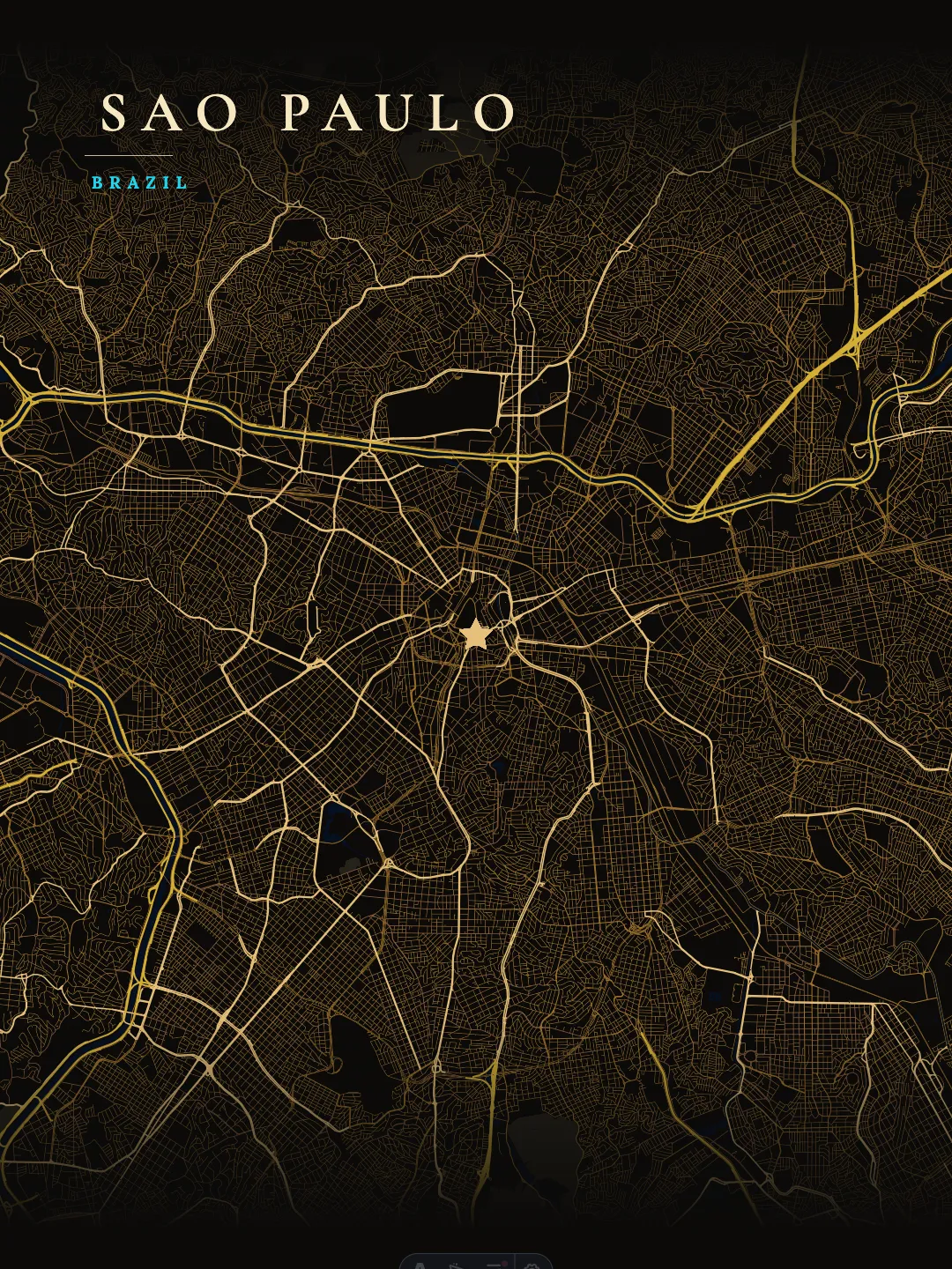 Sao Paulo Luxurious Dark Gold poster preview