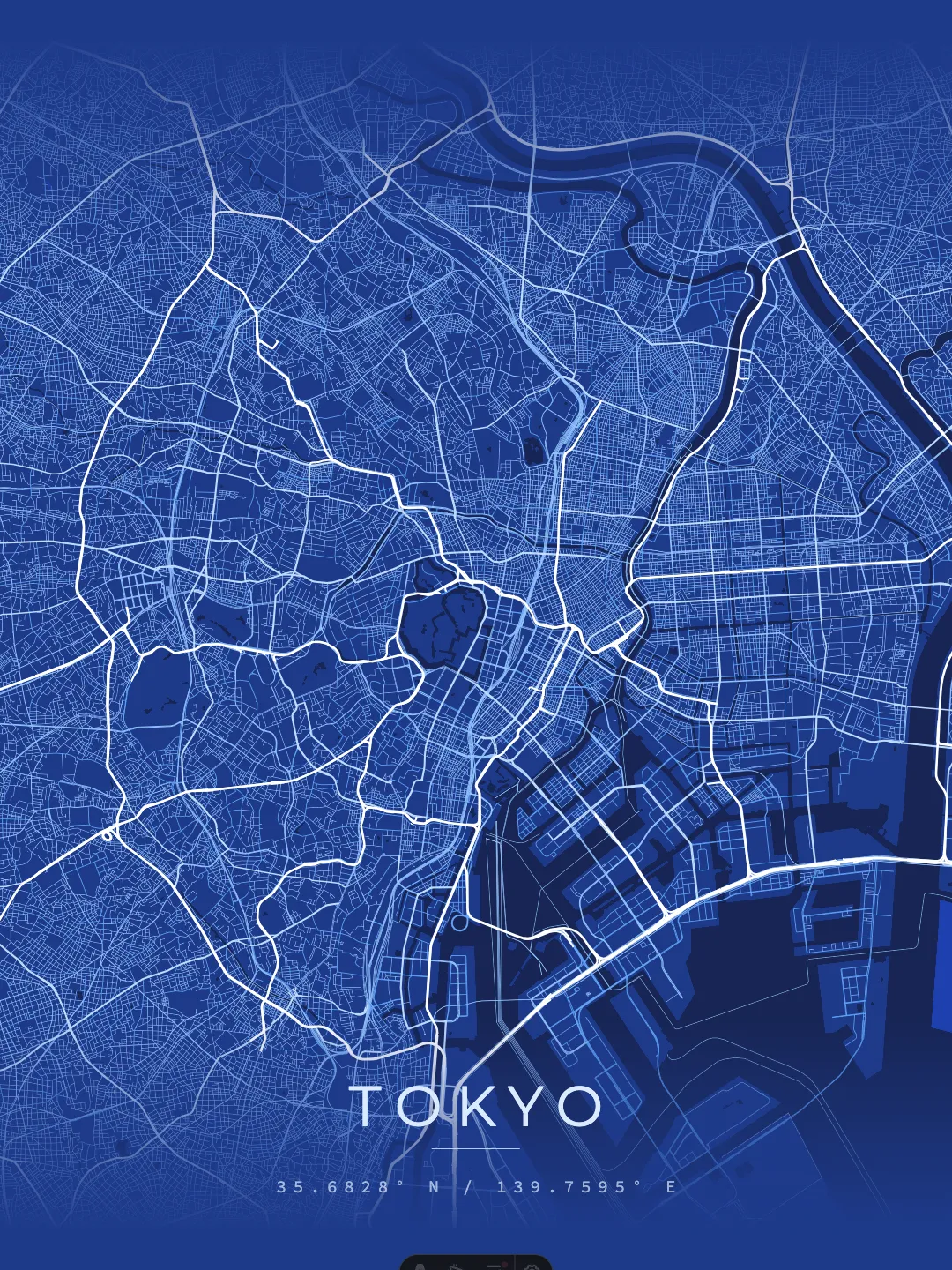 Tokyo Architectural Blueprint poster preview